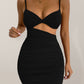 Women's Solid color sexy open waist camisole dress