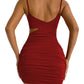 Women's Solid color sexy open waist camisole dress