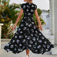 Women's Floral Print V-neck Flutter Sleeve High-low Chiffon Dress