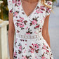 Women's Floral Print V-neck Flutter Sleeve High-low Chiffon Dress