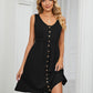 Women's Solid Color Button Front Detail A-line Mini Dress