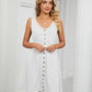 Women's Solid Color Button Front Detail A-line Mini Dress