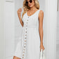 Women's Solid Color Button Front Detail A-line Mini Dress